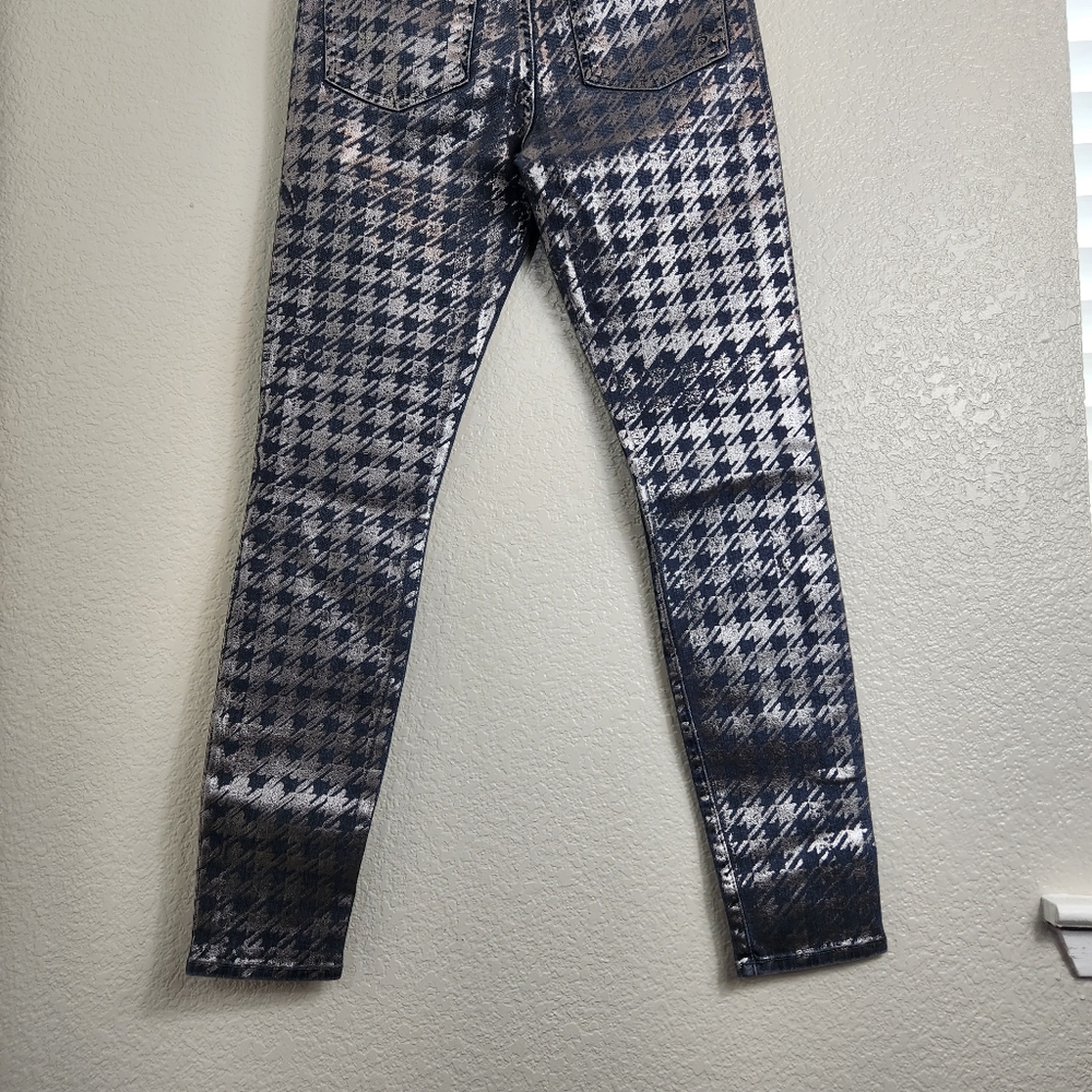 Fidelity Denim Sola Metallic Mid Rise Ankle Pants Silver Fox 26 - Picture 5 of 9